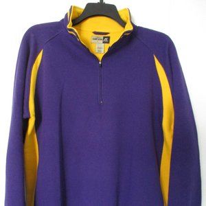 Russell Mens L/S LSU Tigers Purple & Gold 1/4 Zip Top NWT - Size Large